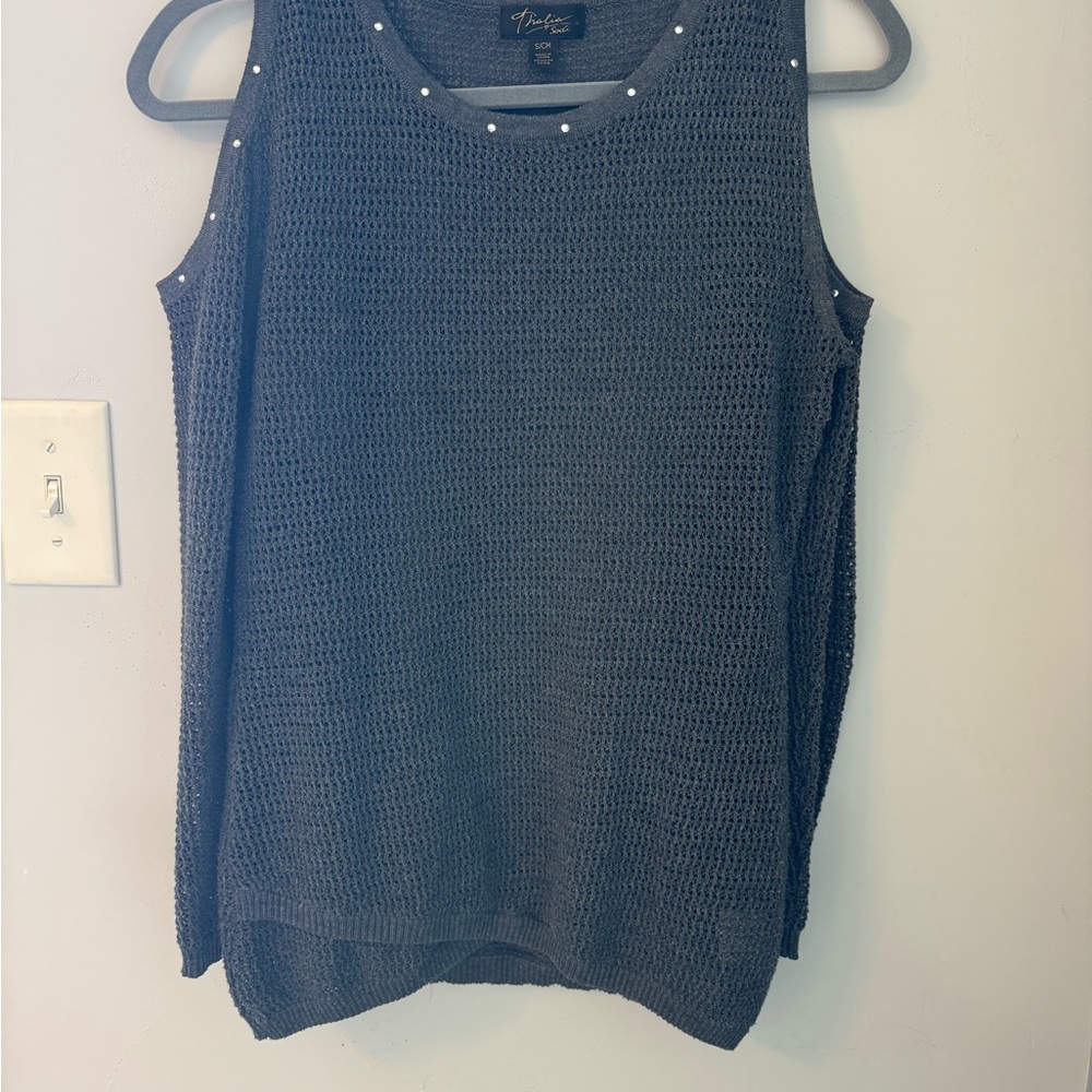 Thalia Sodi Charcoal Knit Tank Top
